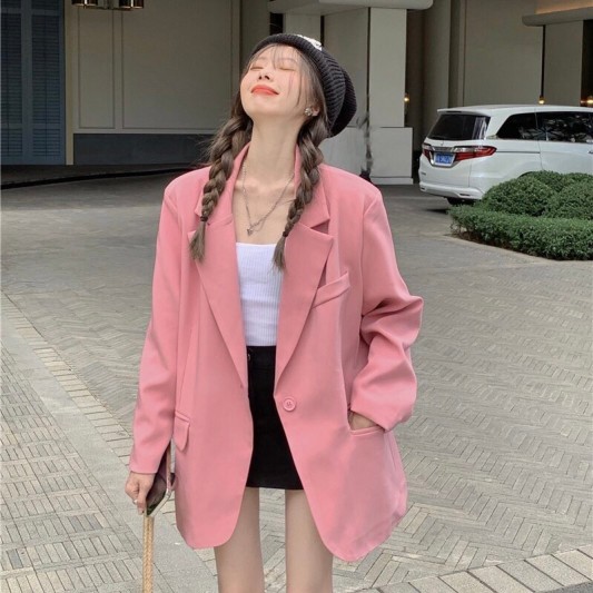 韩版气质宽松西装外套